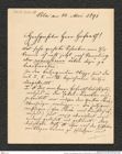 Nachlass Franz Steindachner, Brief von Wilhelm Mörth an Franz Steindachner (14.05.1891), Inv.Nr. 352.01, Seite 1